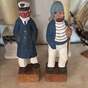Nautical Wooden Figurines Set - Blue and White